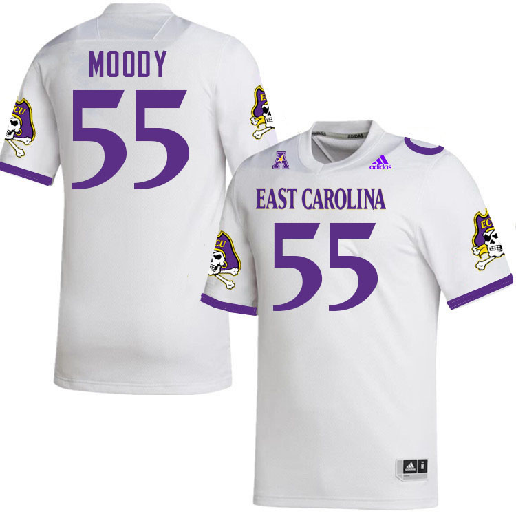 #55 Dominick Moody East Carolina Pirates College Football Jersey Stitched-White #55 Dominick Moody East Carolina Pirates College Football Jersey Stitched-White